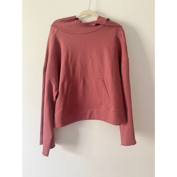 Alo Yoga Low Key Hoodie Women’s Large Sweatshirt in Rose Wood - Picture 4 of 9